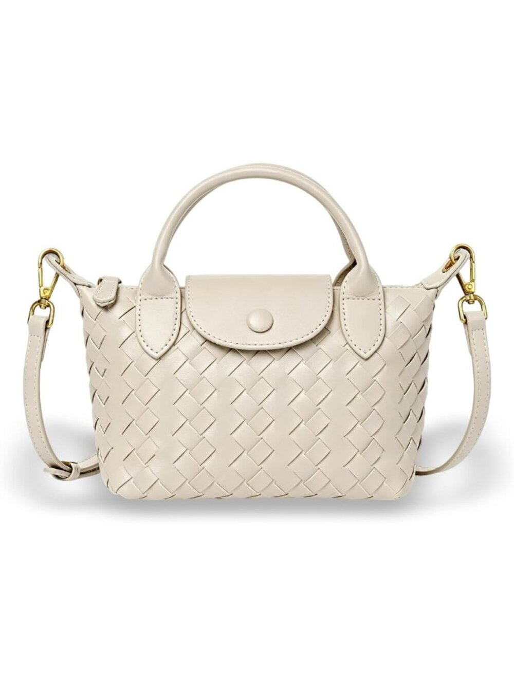 Chic Woven Crossbody Bag | Small Vegan Leather Purse for Travel & Everyday Use